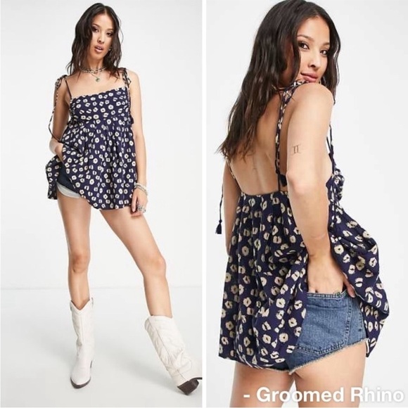 Free People Tops - Free People Indigo Molly Cami Tunic Size XS